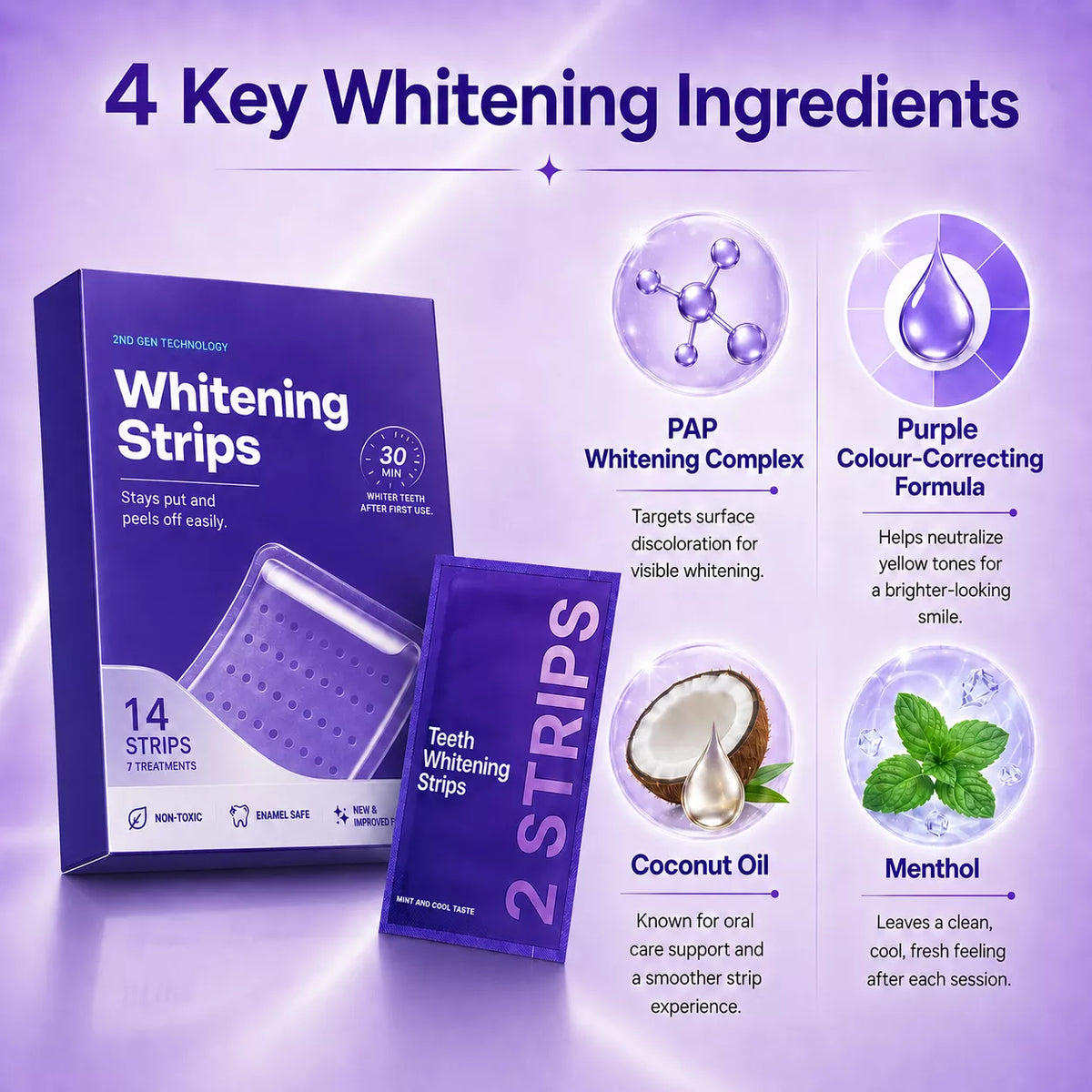 Purple Teeth Whitening Strips