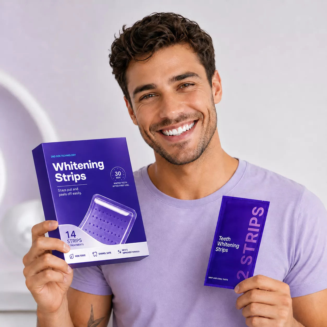 Purple Teeth Whitening Strips